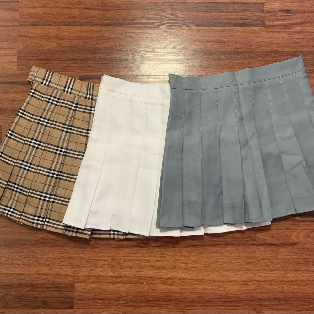 set of 3 pleated skirts
